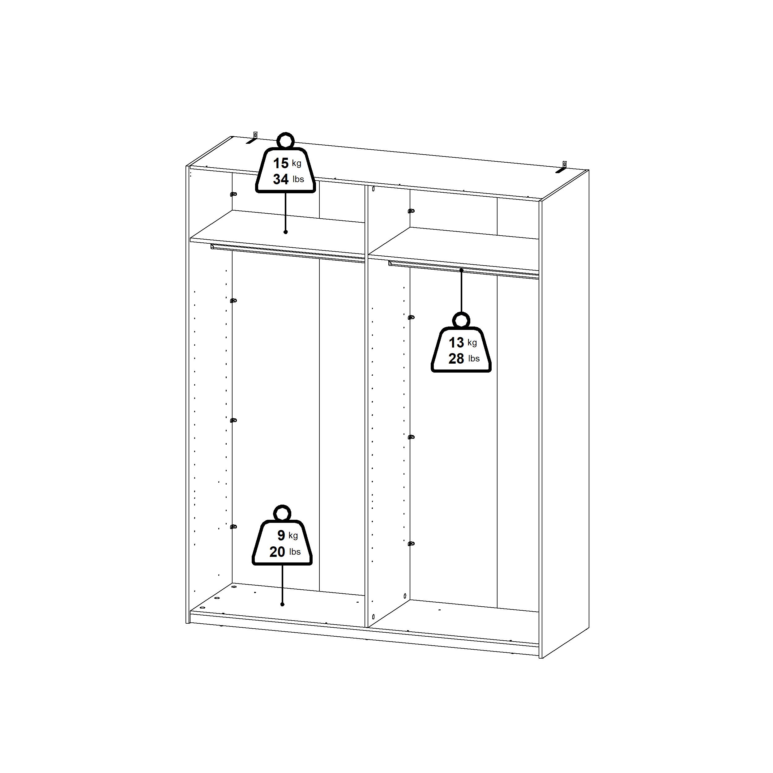 Galena M Garderobeskab 180 x 220 x 63 cm