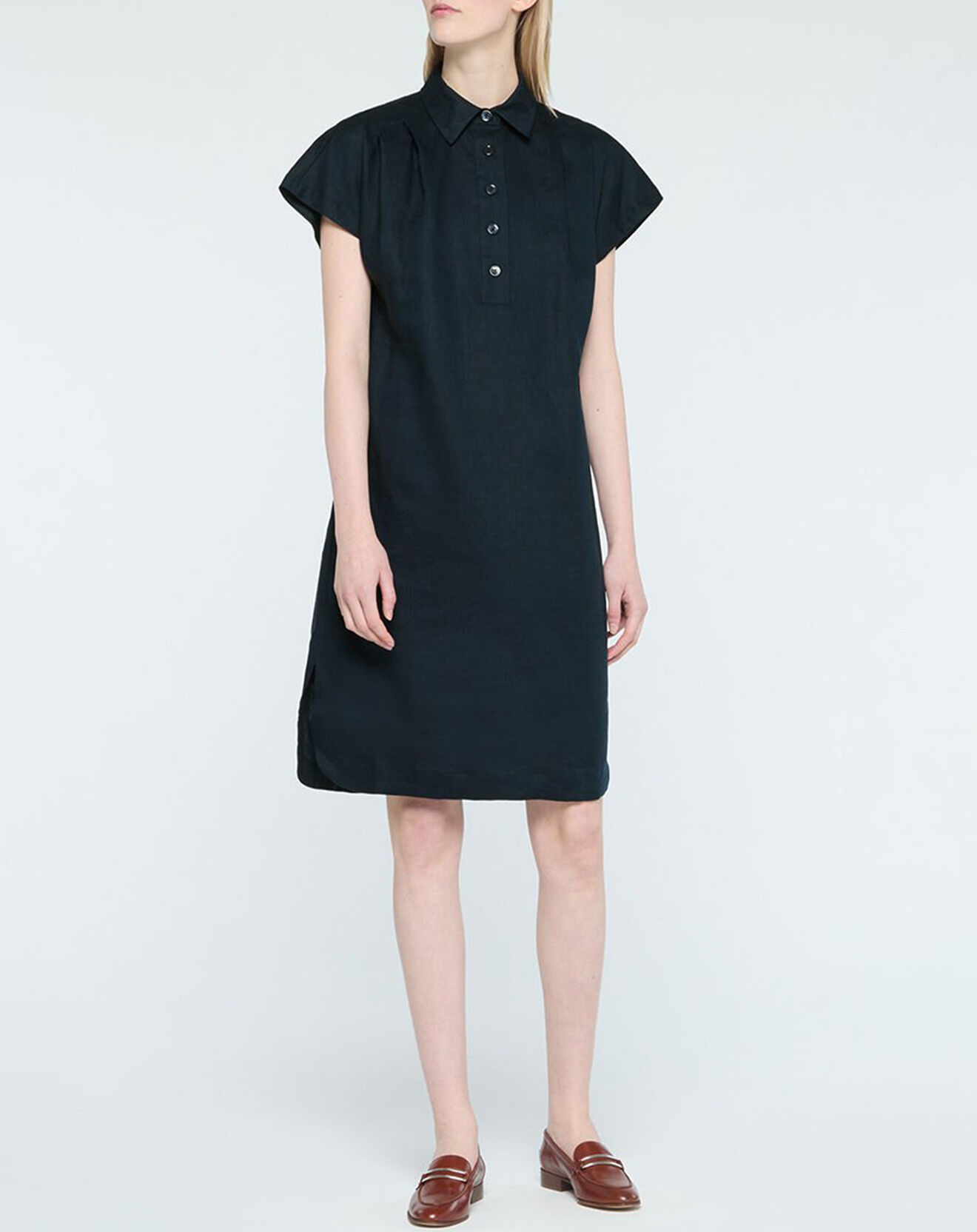 Jodhpur Robe droite Mava 100% Lin bleu nuit