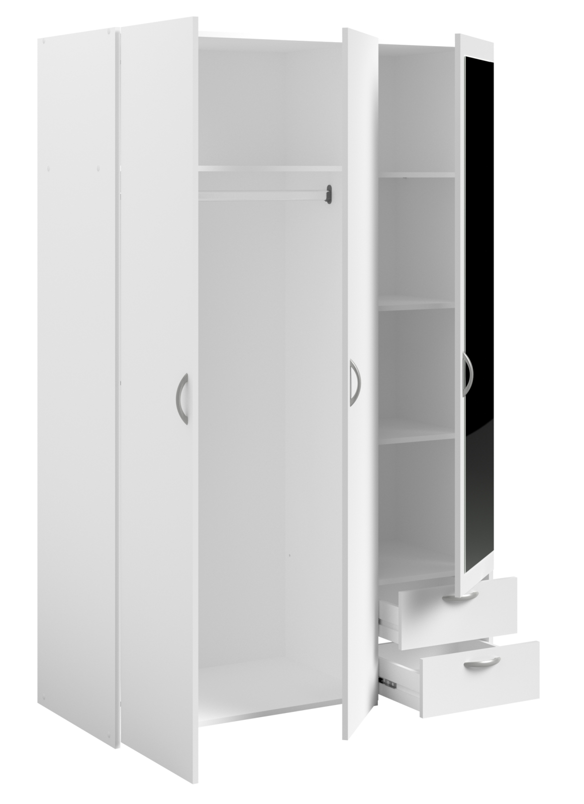 Kleiderschrank DAILY 4 - weiß - 3-türig - 120 cm breit