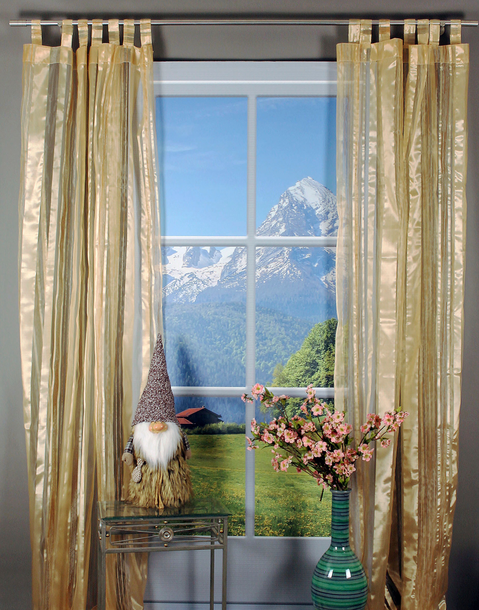 HOSSNER - ART OF HOME DECO Gardine »Walensee« Schlaufen 1 Stk. tlg. Schlaufenschal im zeitlosen Design