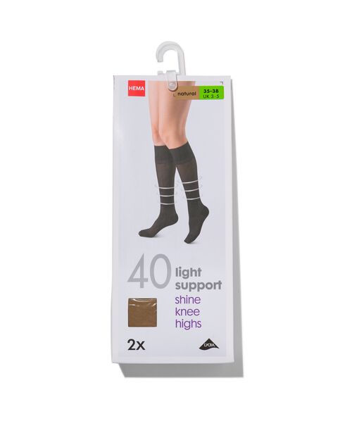 lot de 2 paires de mi-bas gainants naturel