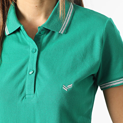Robe Polo Manches Courtes Femme Julix Vert Argenté