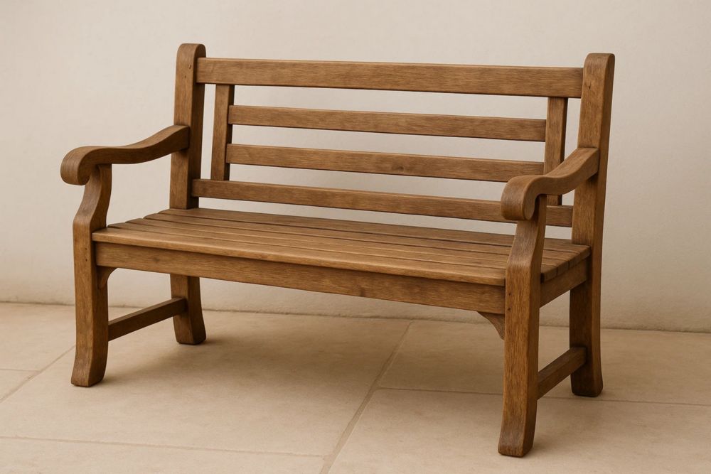 Holzbank Sitzbank Massivholz Braun 120x60x90 cm