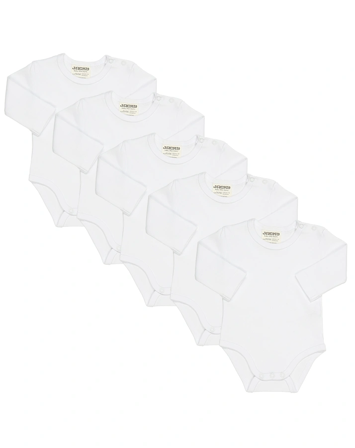 Langarm-Body BASIC JACKY 5er-Pack in weiß