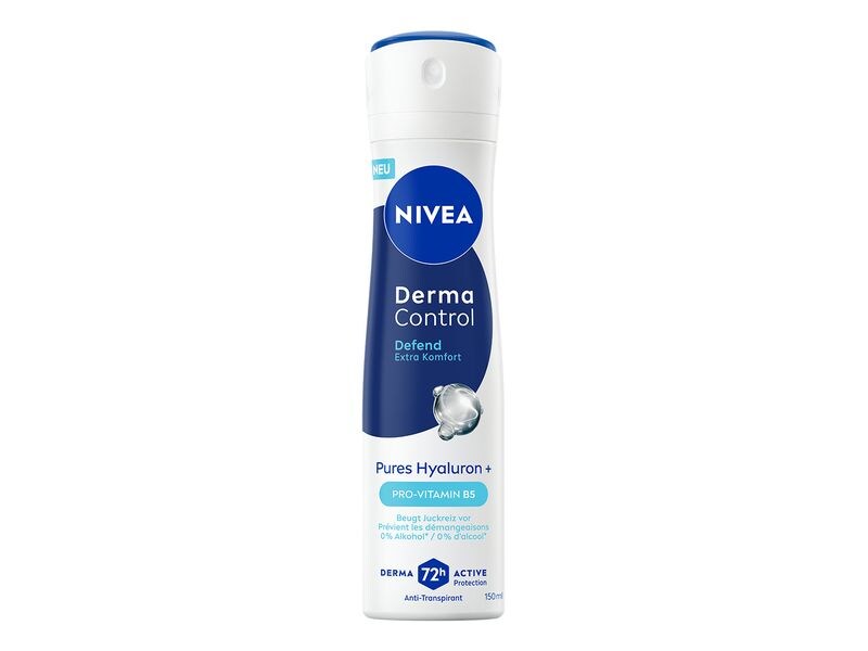 NIVEA Deo Spray Derma Control Defend 150 ml Deo bietet ein sicheres, glattes Hautgefühl Tag für Tag