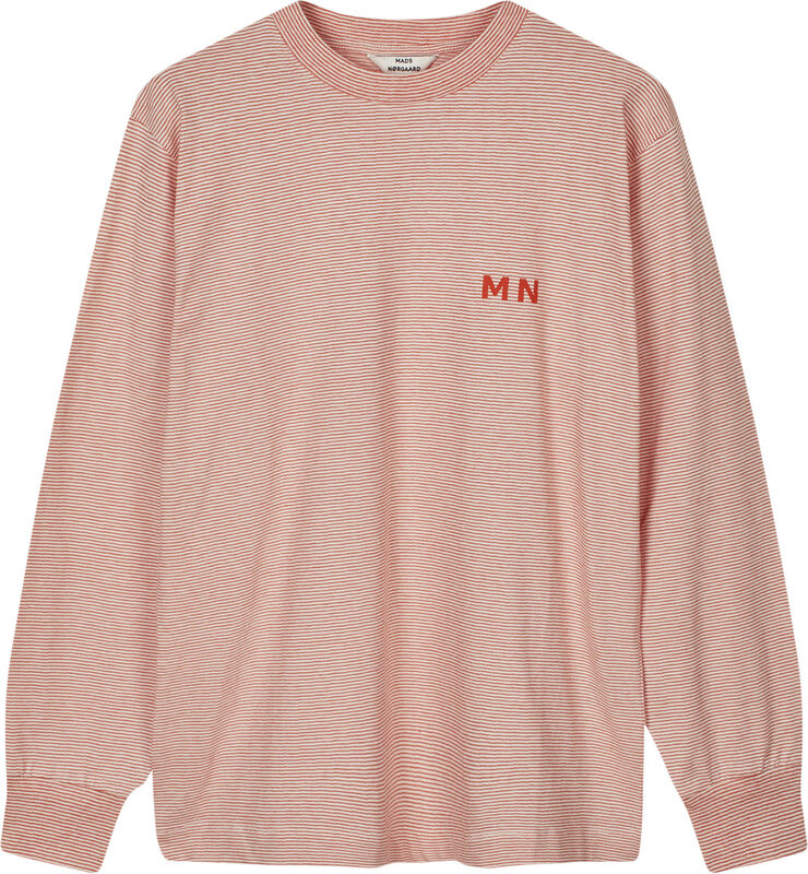 Mads Nørgaard - Copenhagen Crisp Jersey Bolette Tee LS Rød og hvid med striber