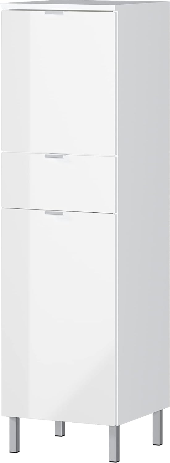 Germania Schrank 8532-84 GW-MAURESA, in weiß, Fronten in Hochglanz, zwei Schubkästen B/H/T 34/120/34 cm
