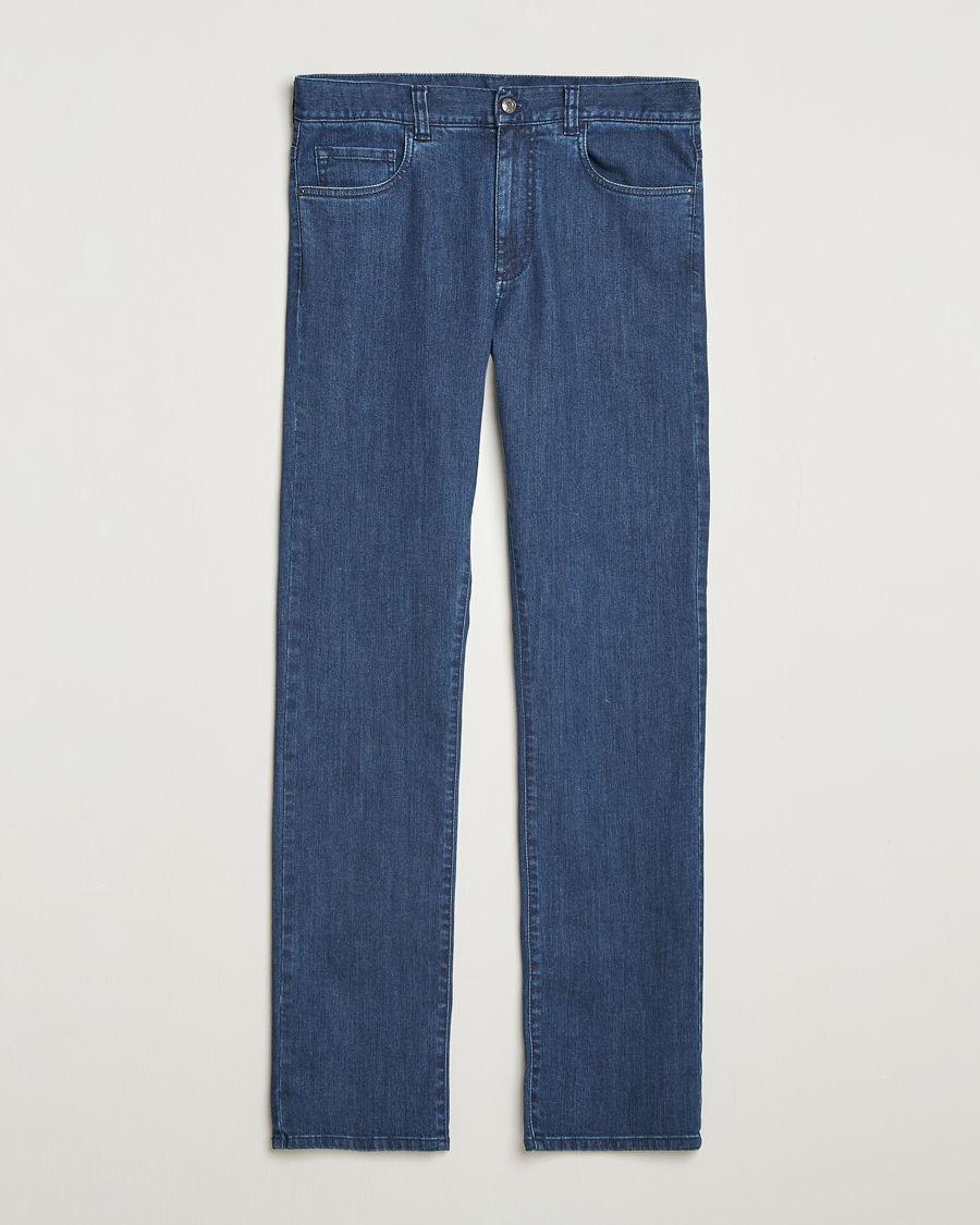 Canali Slim Fit Jeans Mid Blue Wash