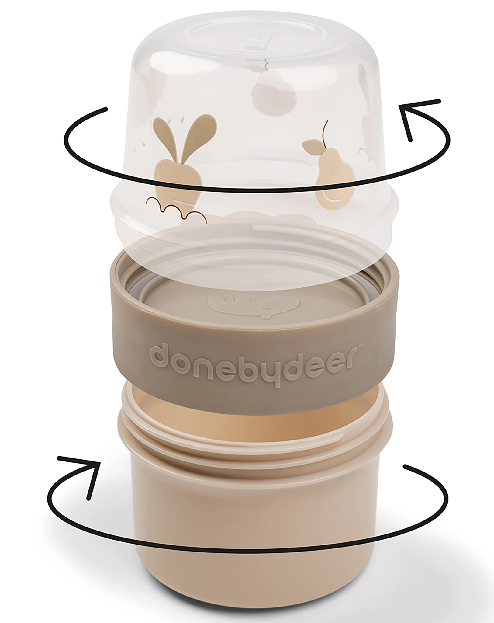Snackbehälter TO GO - 2-WAY: BIRDEE (2x150ml) in sand