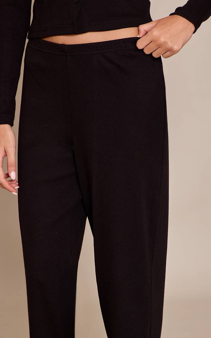 Noir Pantalon De Pyjama Large À Taille Élastiquée