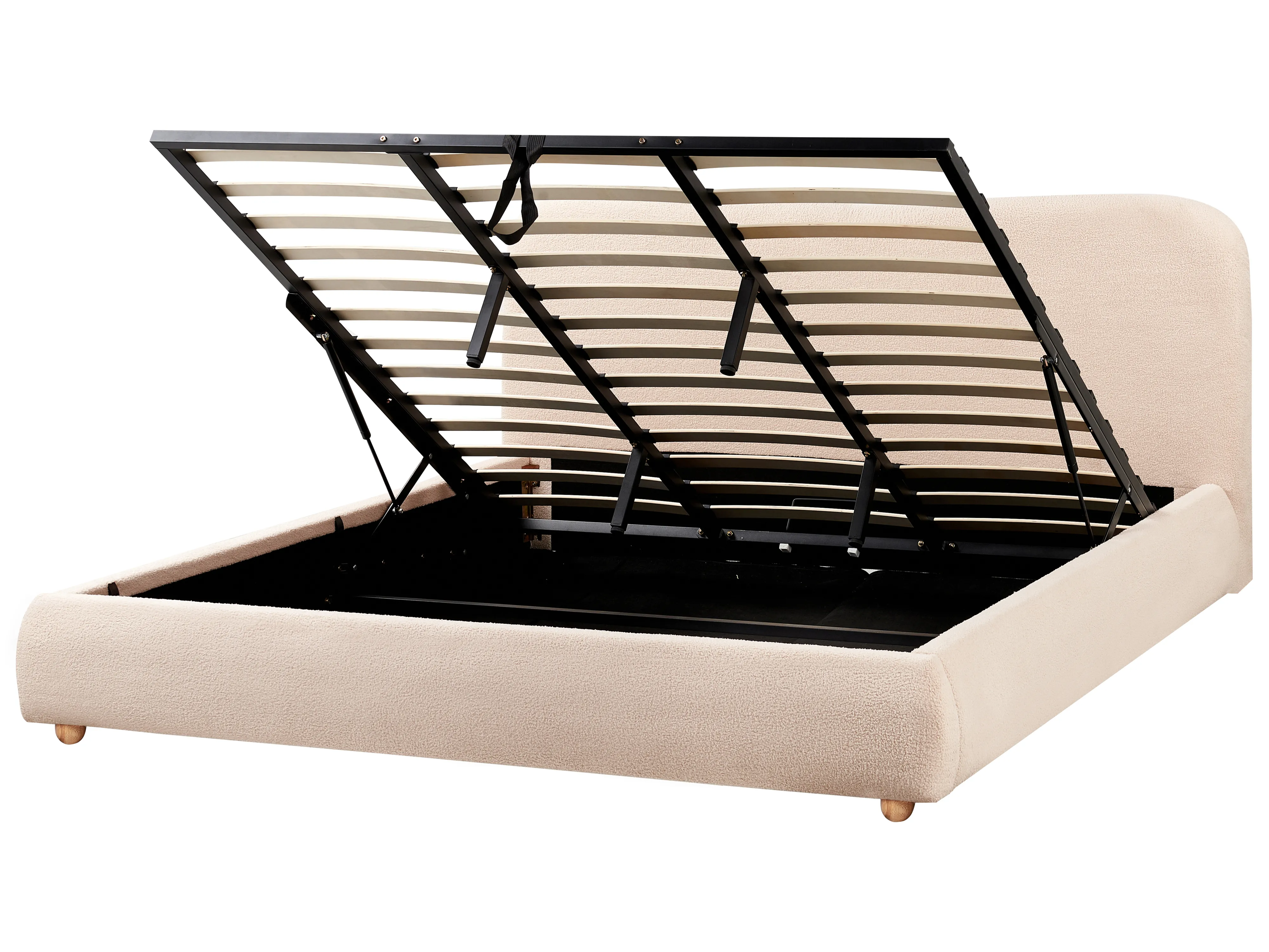 Bed met opbergruimte Bouclé BLAGNAC 180 x 200 cm Beige