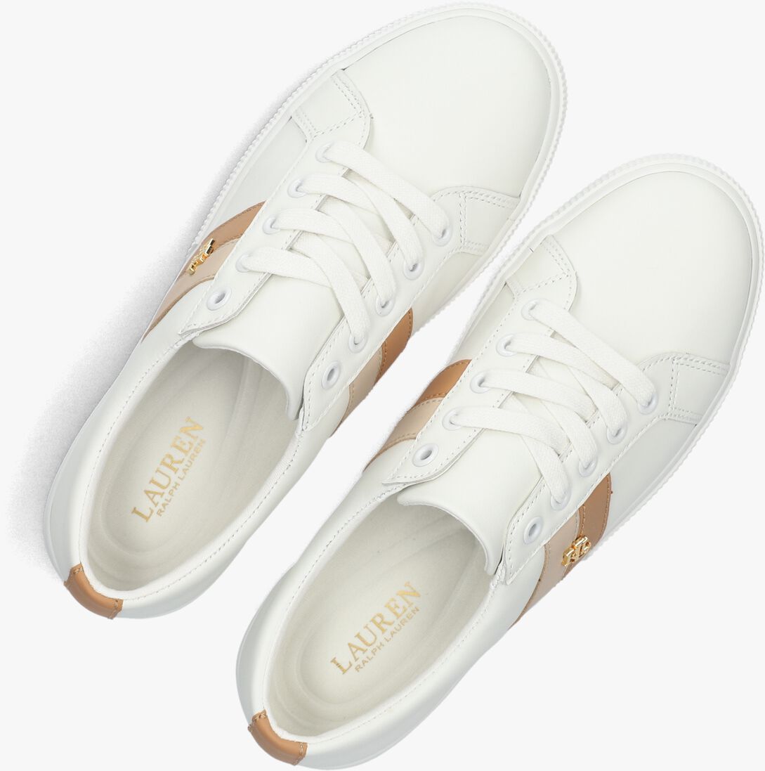 witte lauren ralph lauren lage sneakers janson ii low top lace