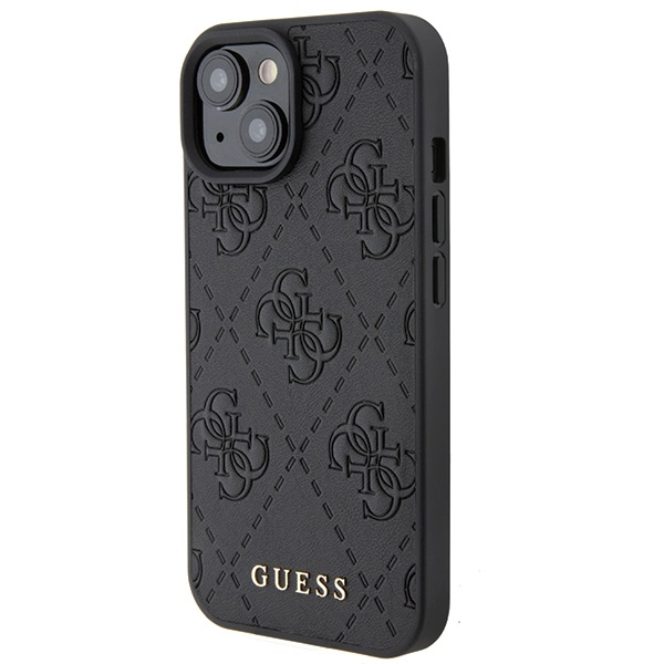 iPhone 15 Hybrid Hardcase Hülle mit Leder Rückseite (GUHCP15SP4EPMK) - Schwarz