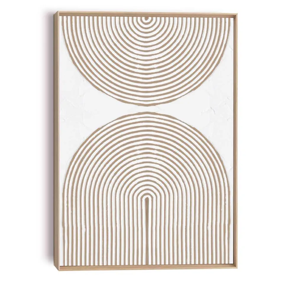 Schilderij 3D Art Reliëf bogen - 70x50cm - Beige