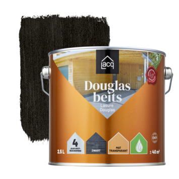 Lacq Douglas beits mat zwart 2,5 liter