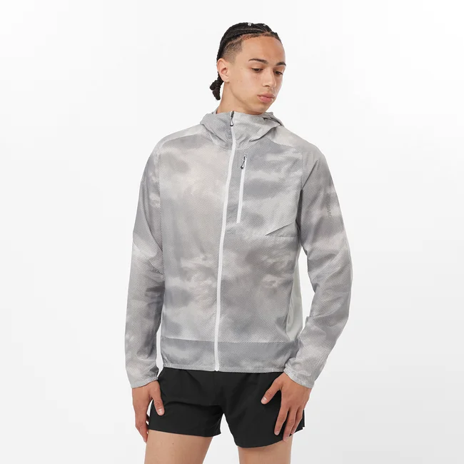 BONATTI CROSS WIND PRINT  Windjacke mit Kapuze Herren WHITE/GrayViolet/FrostGray