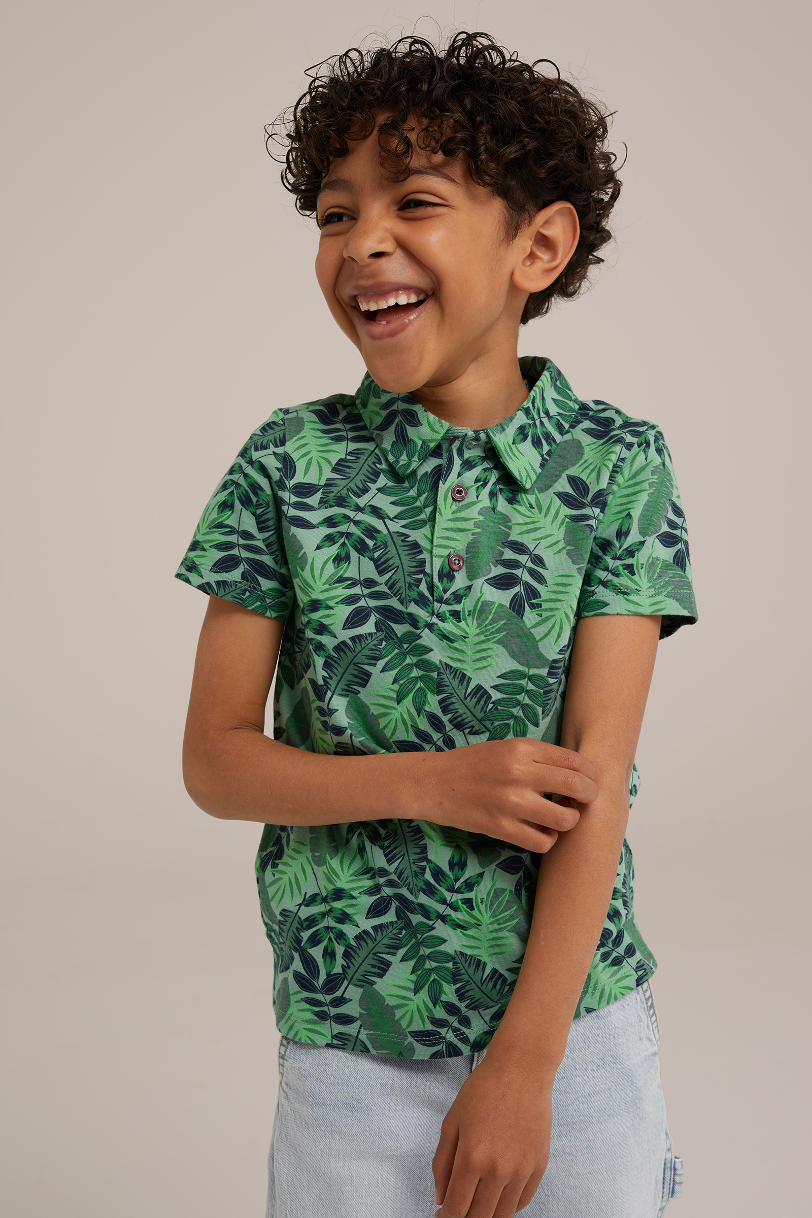 Jongens polo met dessin WE Fashion Zeegroen