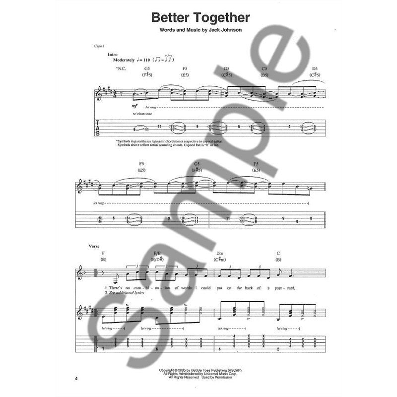 Hal Leonard - Guitar Play Along Vol. 181 - Jack Johnson