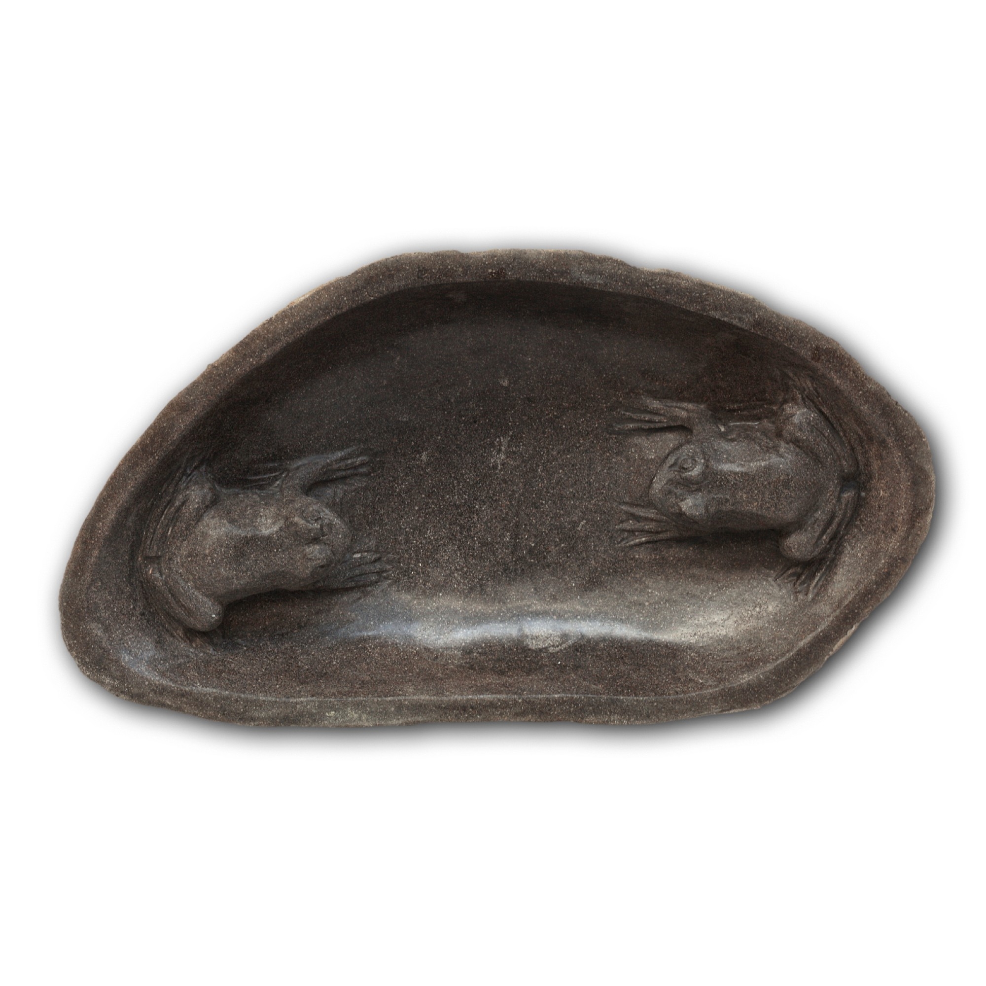Vogeltränke 'Grenouille', dunkelgrau, schwarz, T 42 cm, B 52 cm, H 10 cm günstig bestellen