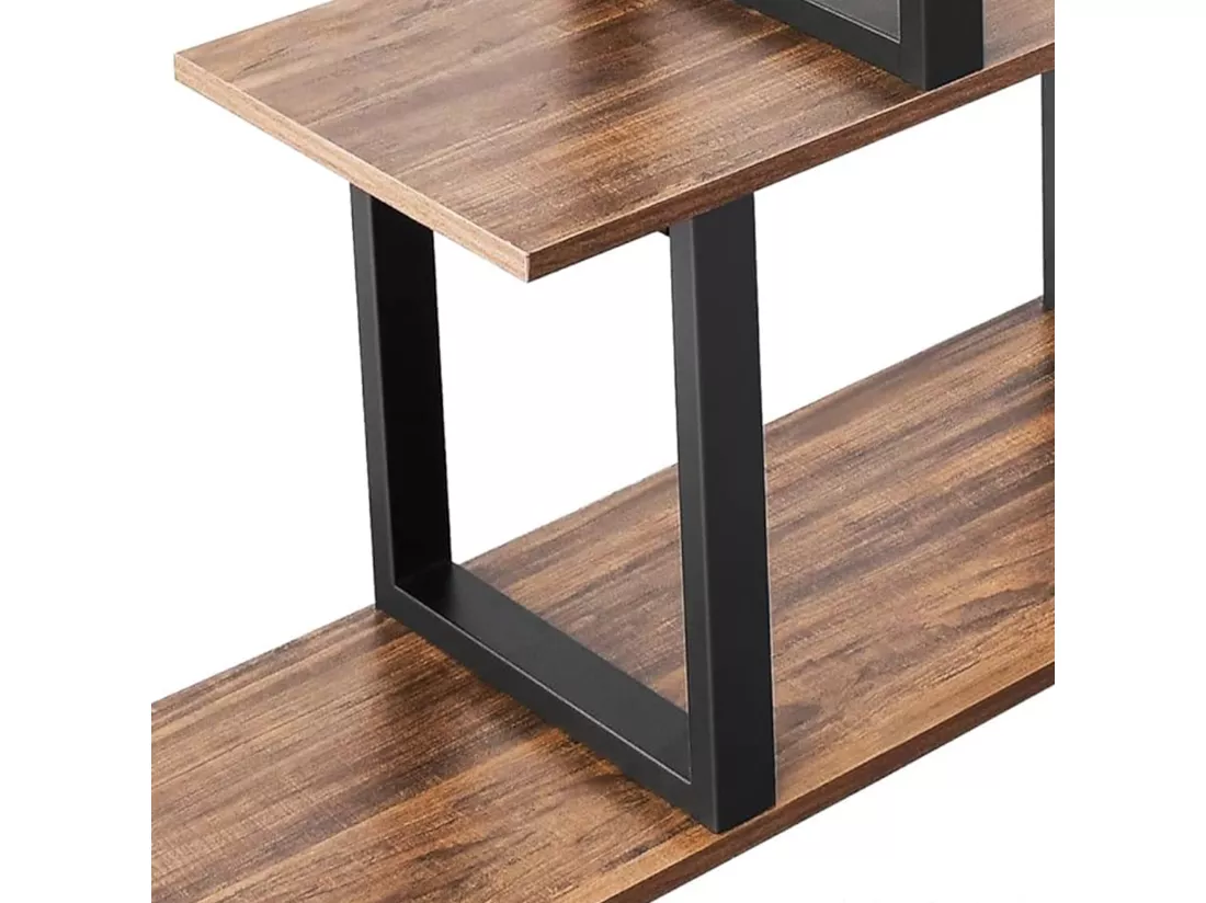 YITAHOME Bibliothèque à 5 étagères, en forme de L, étagère de rangement polyvalente, noir