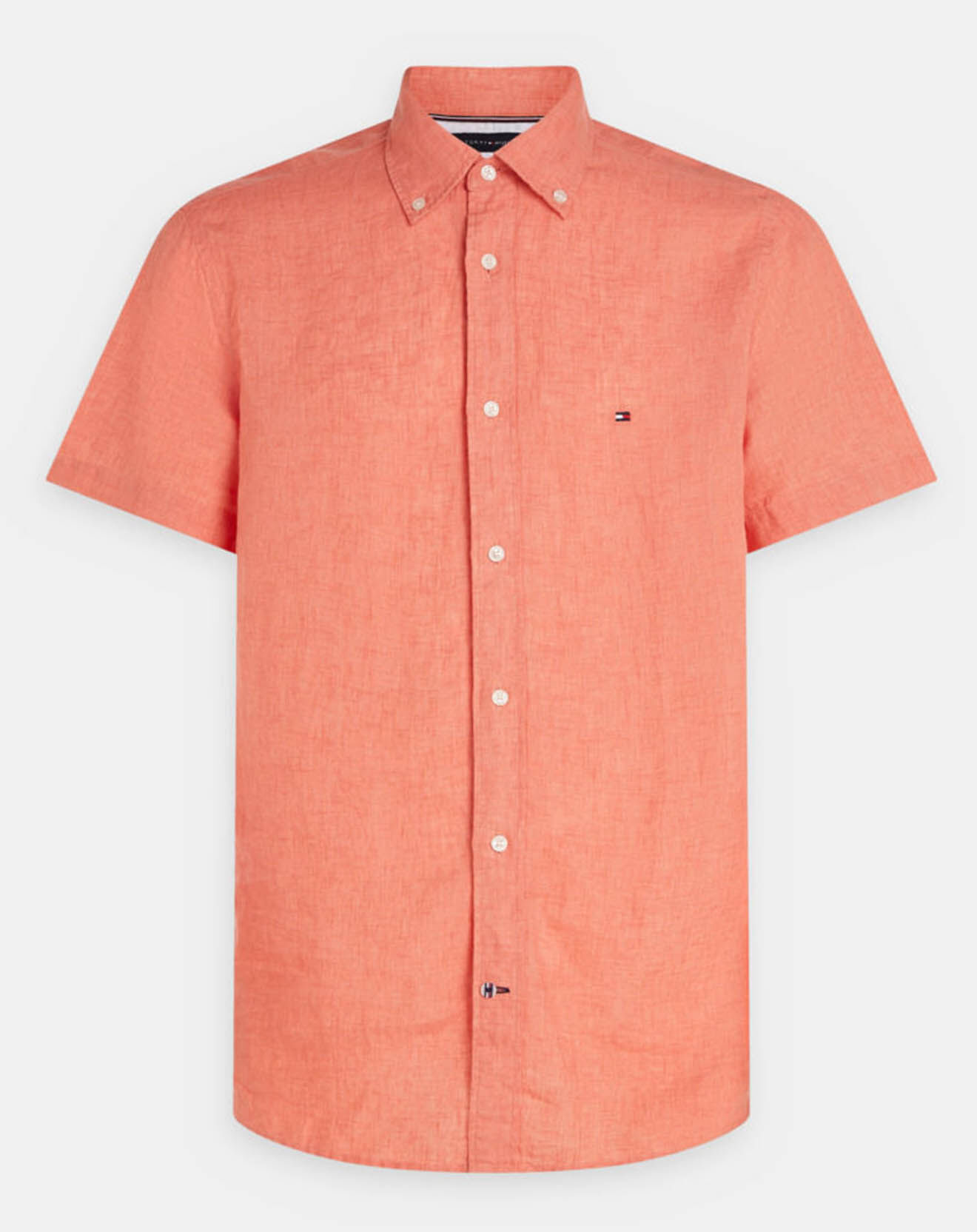 Tommy Hilfiger Chemise droite 100% Lin Pigment Dyed abricot