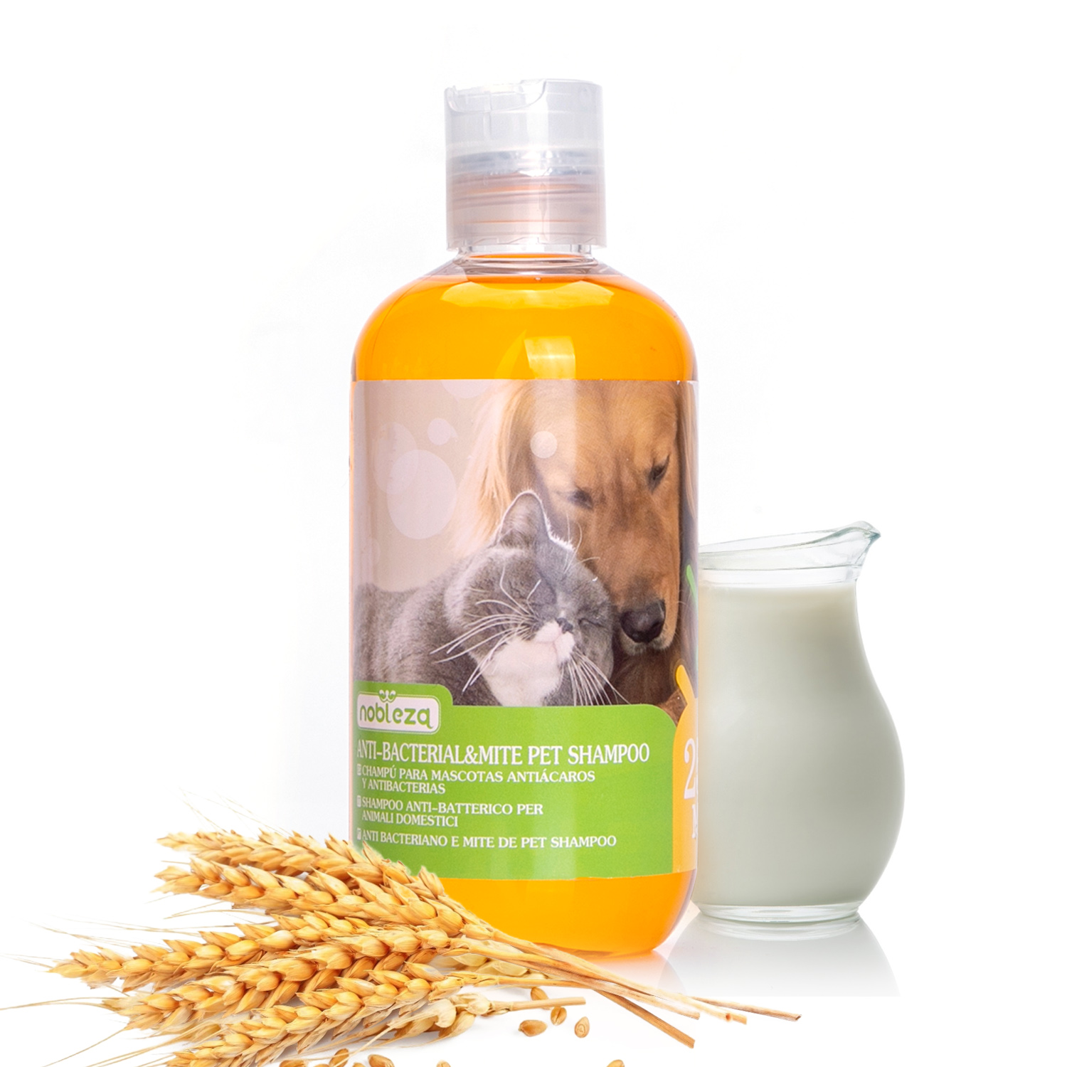 Nobleza – Shampoo antipulgas e ácaros para cães e gatos – Seguro e não irritante (250ml)