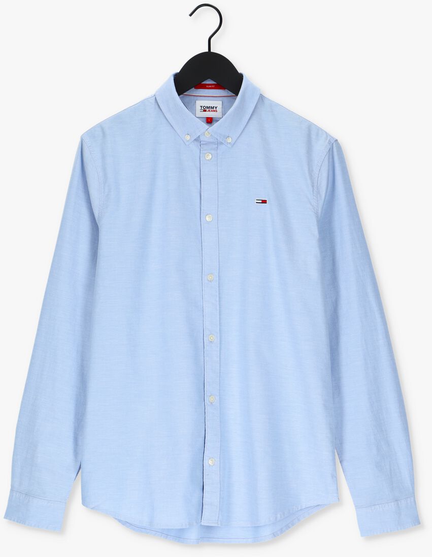 TOMMY JEANS lichtblauwe tommy jeans casual overhemd tjm slim stretch oxford shirt