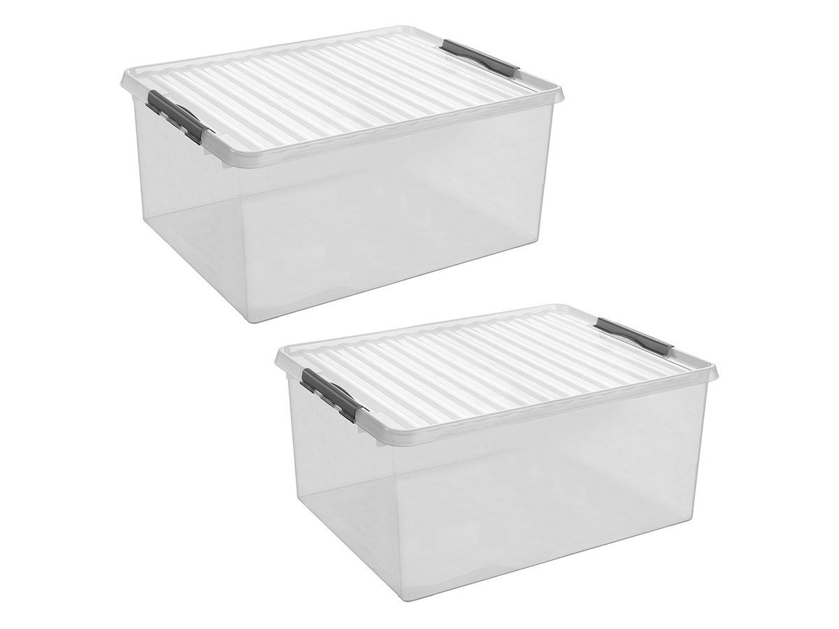 Sunware Q-line 120 liter set van 2 opbergboxen - Metal