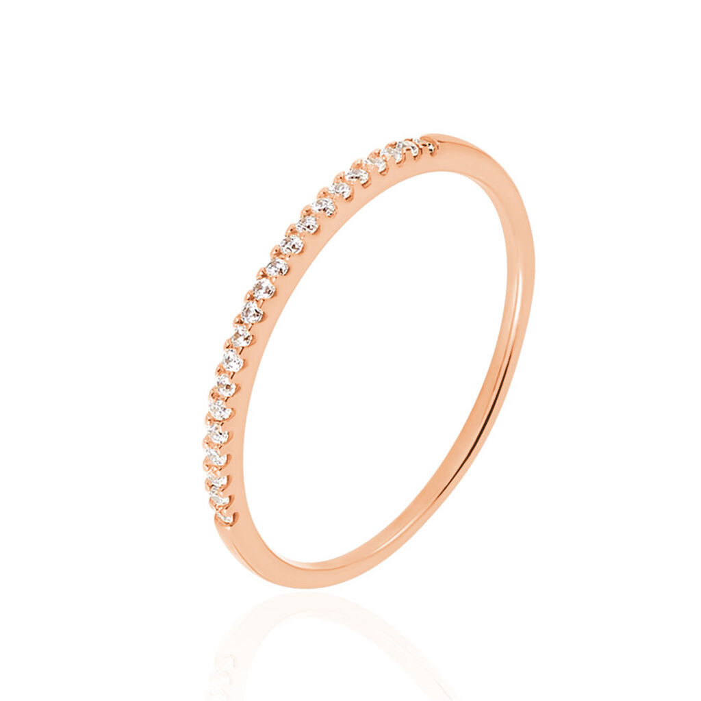 Bague Jaquelyn Argent Rose Oxyde De Zirconium