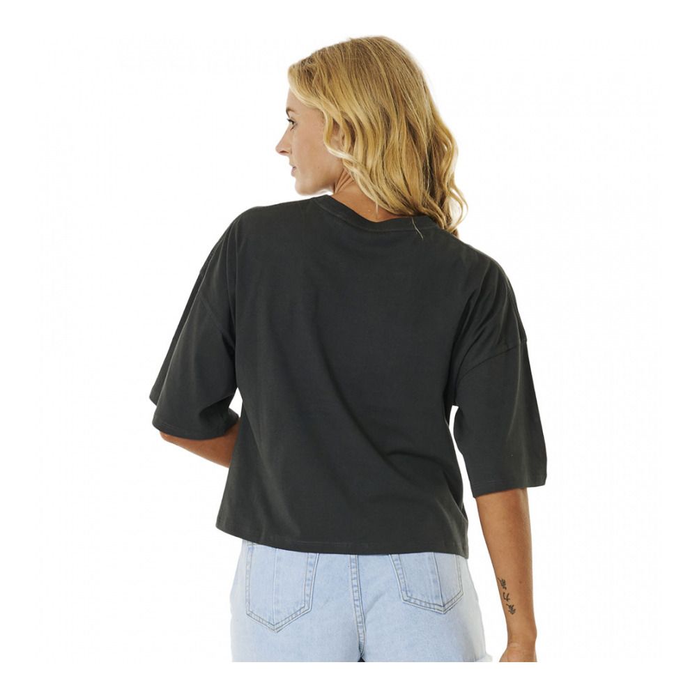 Rip Curl SHORE BREAK HERITAGE - Tee-shirt Femme washed black