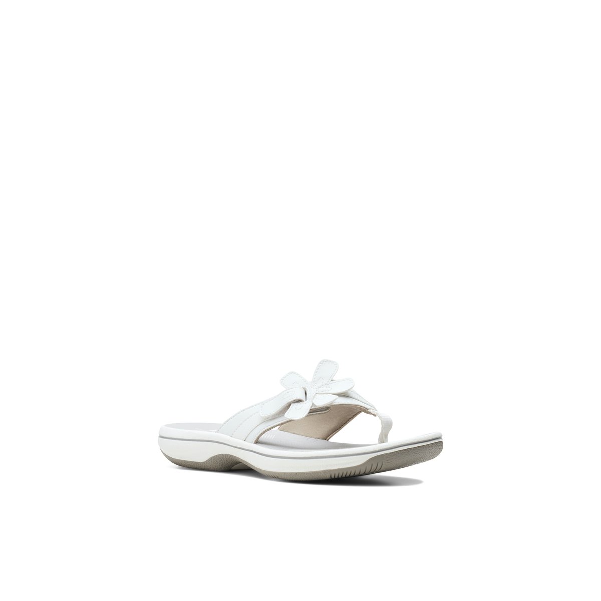 CLARKS-Brinkleyflor-Tongs sandales à talon plat - Talon plat - Blanc