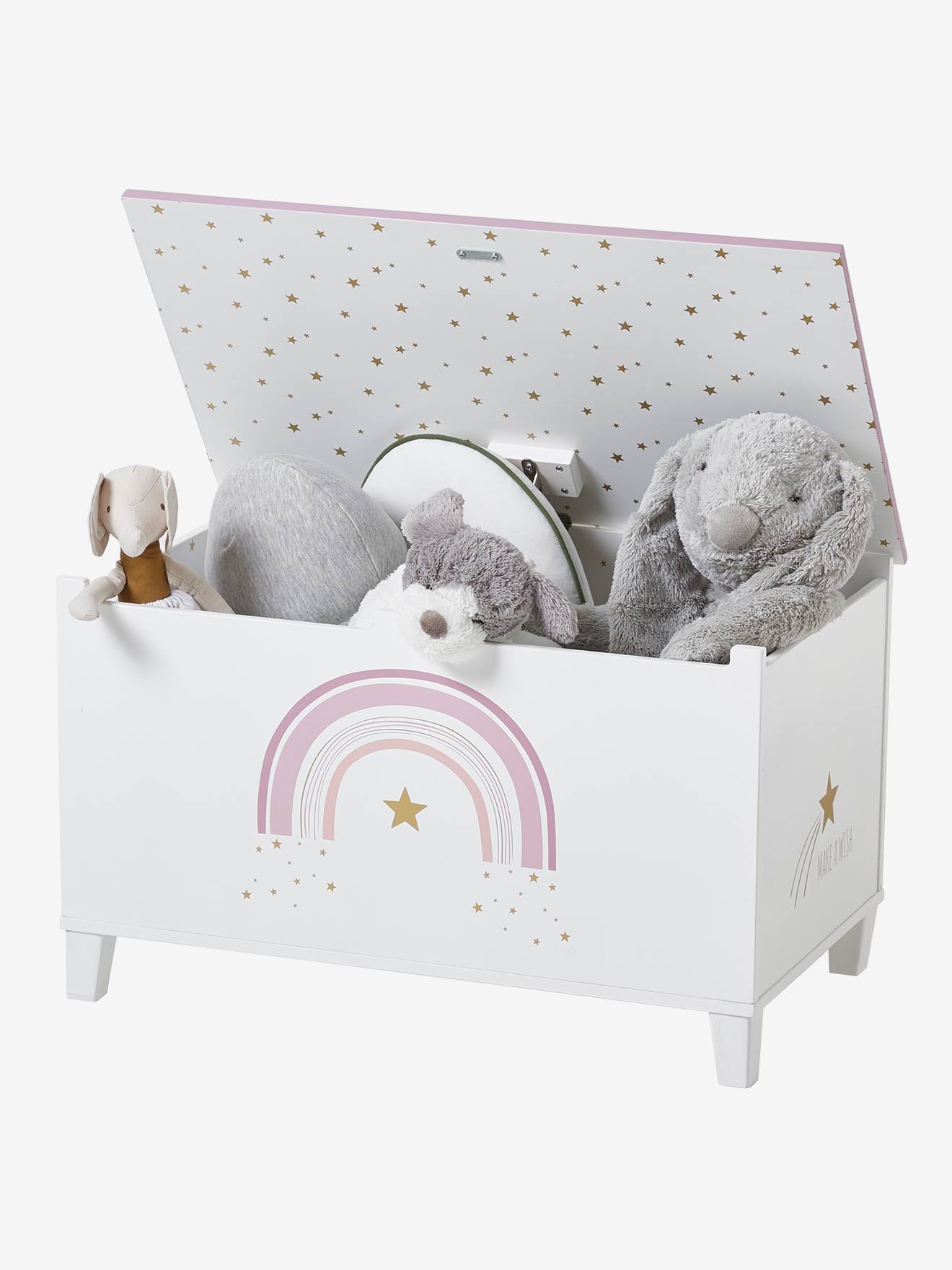 Estojo organizador Make a Wish, branco médio, liso com detalhes decorativos.