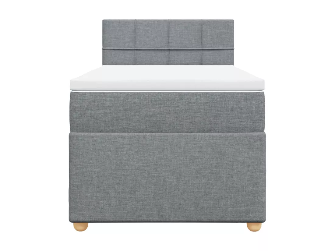 Sommier à lattes de lit et matelas Gris clair 90x190 cm Tissu
