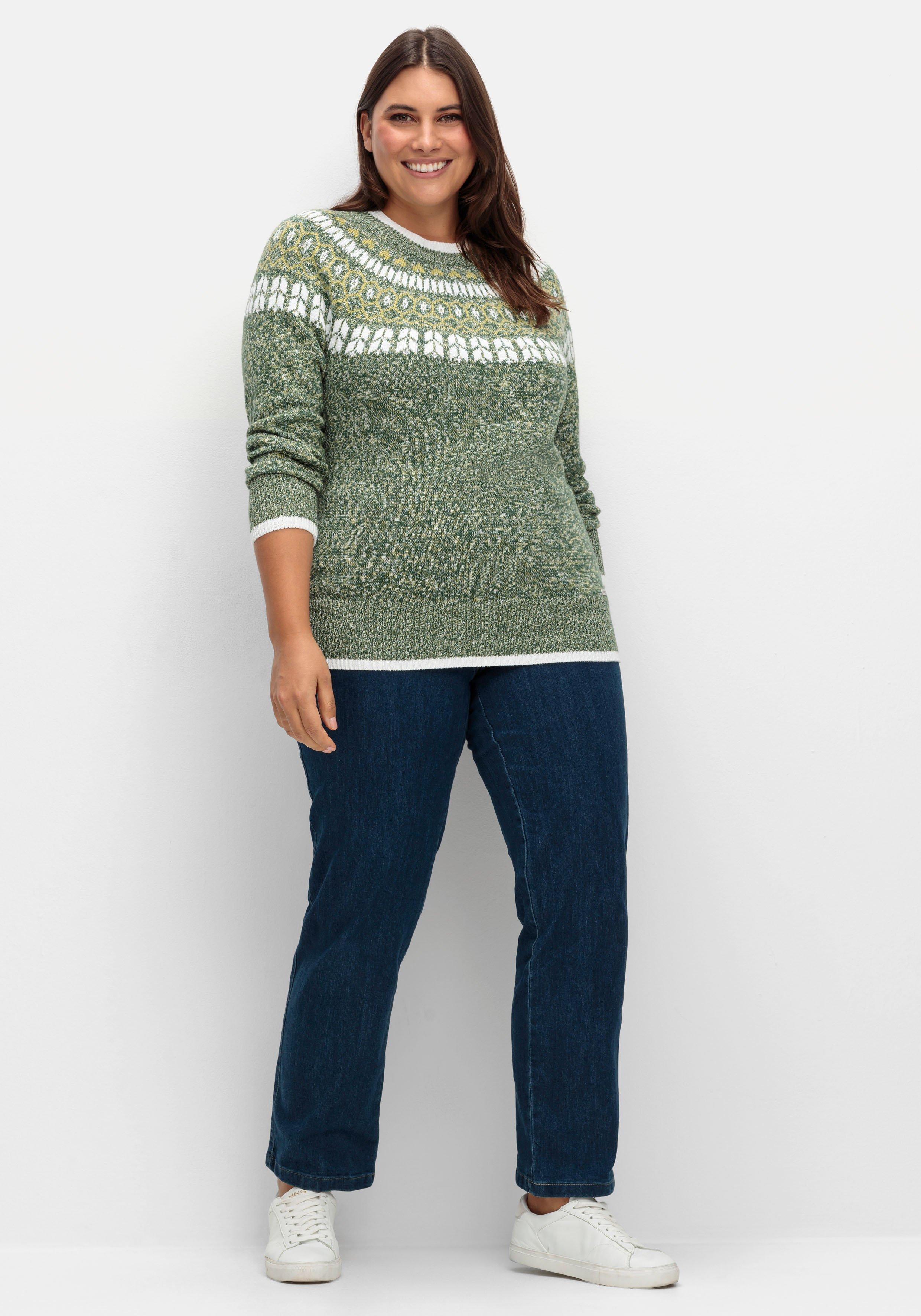Norwegerpullover in melierter Optik