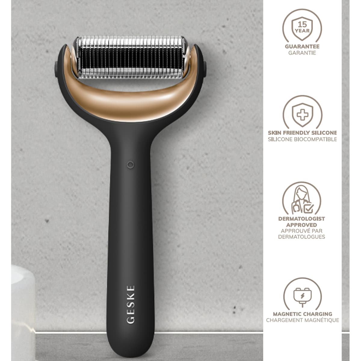 Geske MicroNeedle ansikts- og kroppsruller GK000042GY01 (sort)