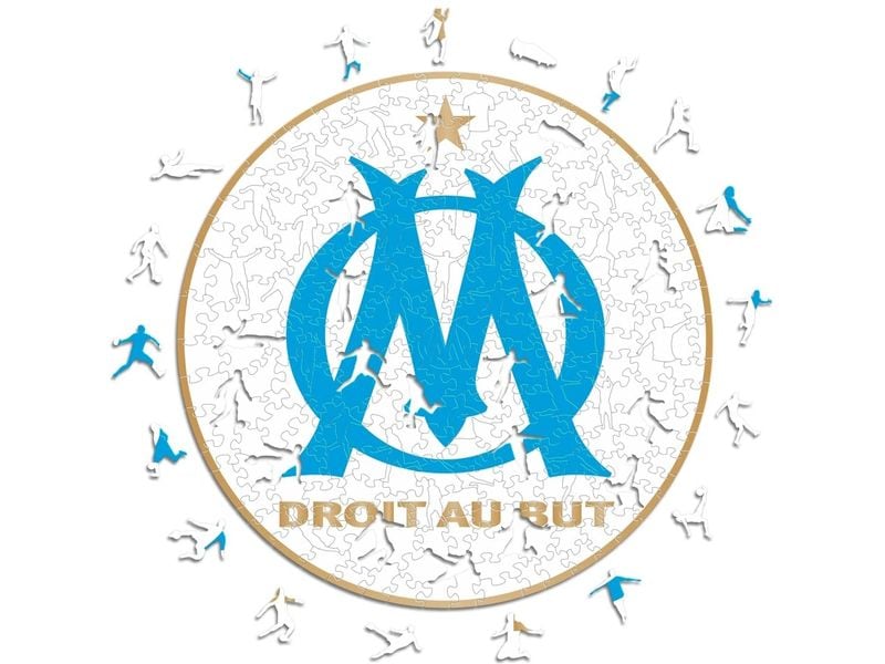 Iconic Puzzle Olympique Marseille – Logo Offizielles Holzpuzzle, Grösse M