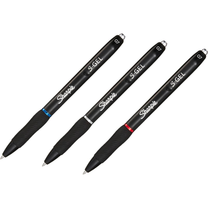 Stylo roller Sharpie S-Gel rétractable pointe 0,7 mm - écriture moyenne - Pochette de 3
