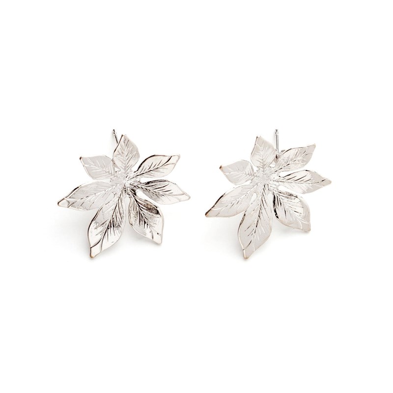 boucles d'oreilles puces fleurs plaqué argent - CHLORIS