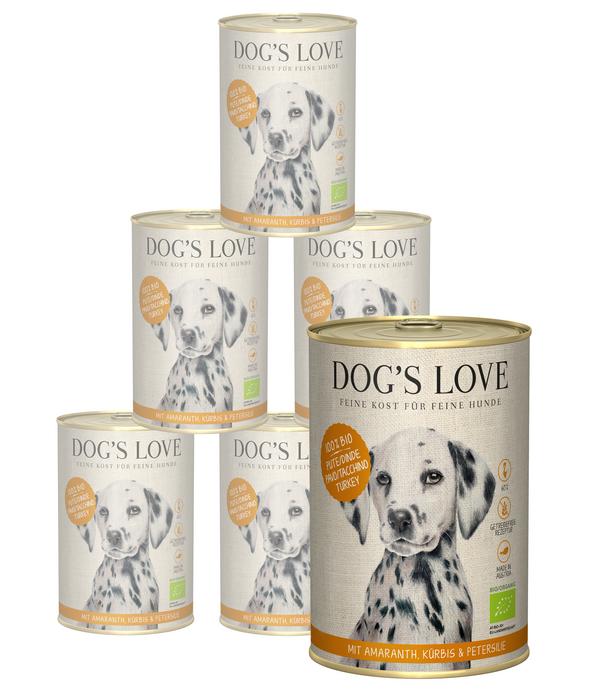 DOG'S LOVE Nassfutter für Hunde Bio, 6 x 400