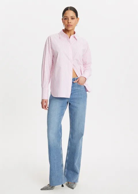 Blouse met streepjes roze (ROS.L)