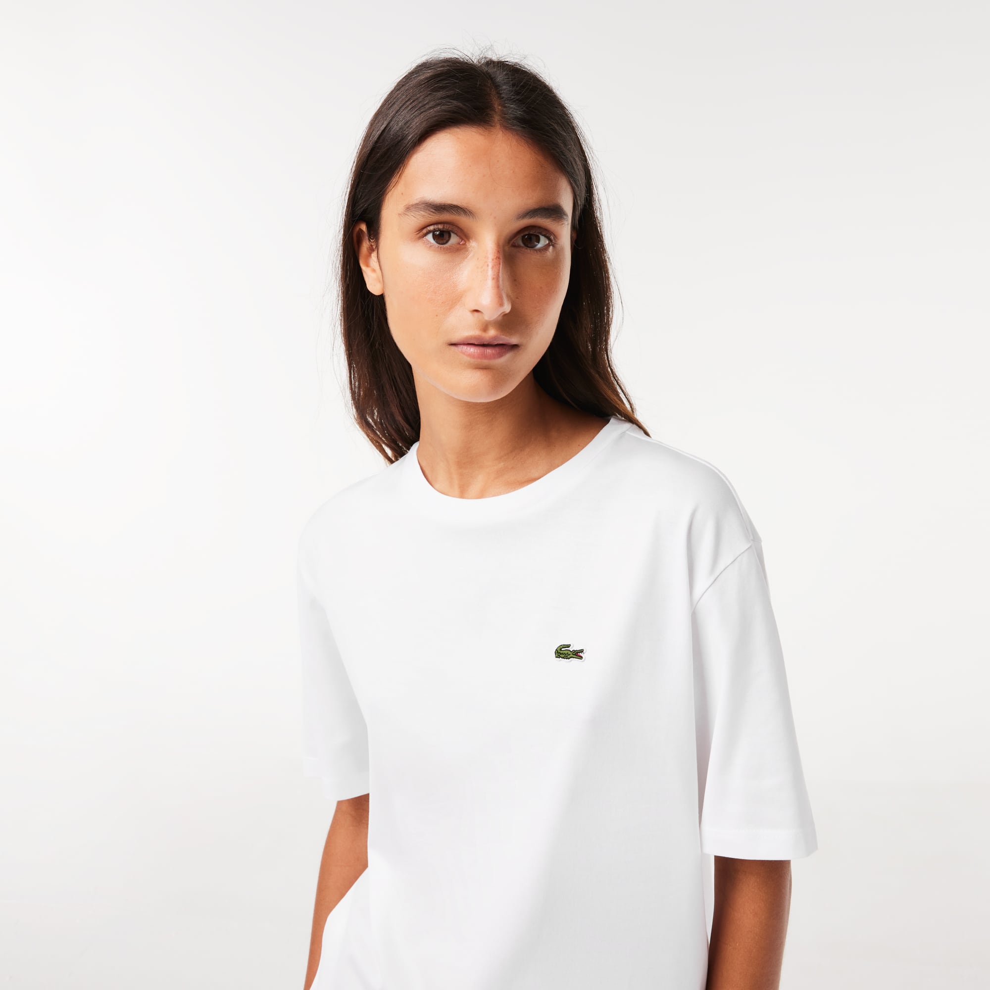 T-shirt à col rond en coton premium T-Shirts - Blanc - Lacoste - Femme