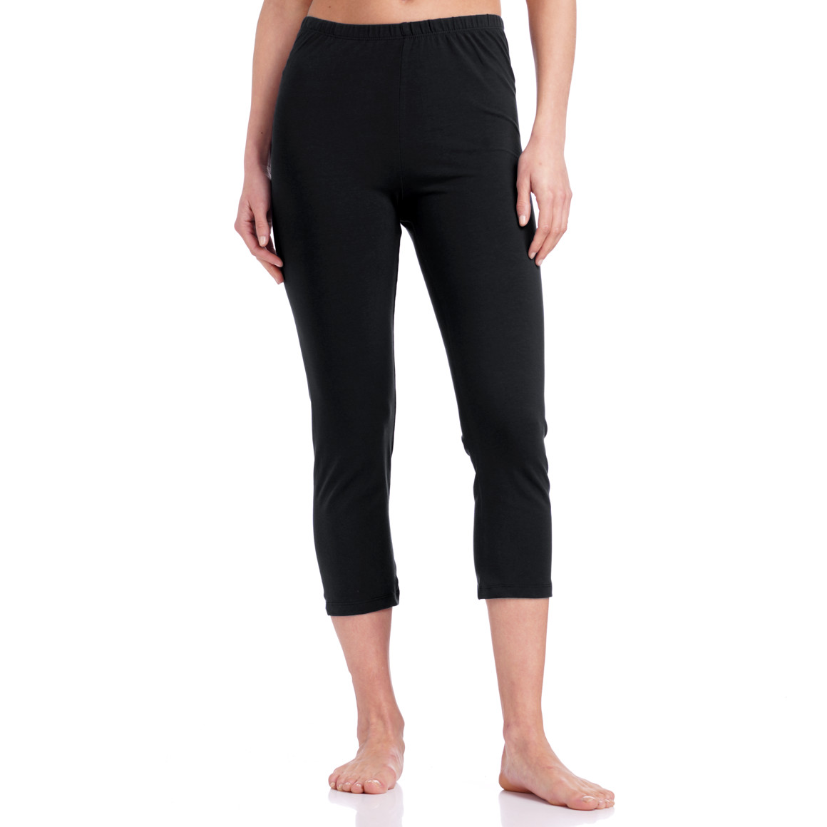 Famy 2 Damen 3/4-Leggings unifarben weiss / schwarz