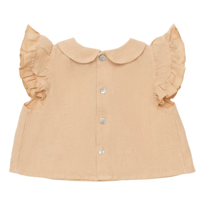 Donsje Blouse en Lin à Volants Mimi | Rose pâle