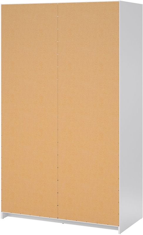 Kledingkast Luna - Hoogglans - Wit - 119x200x60 cm