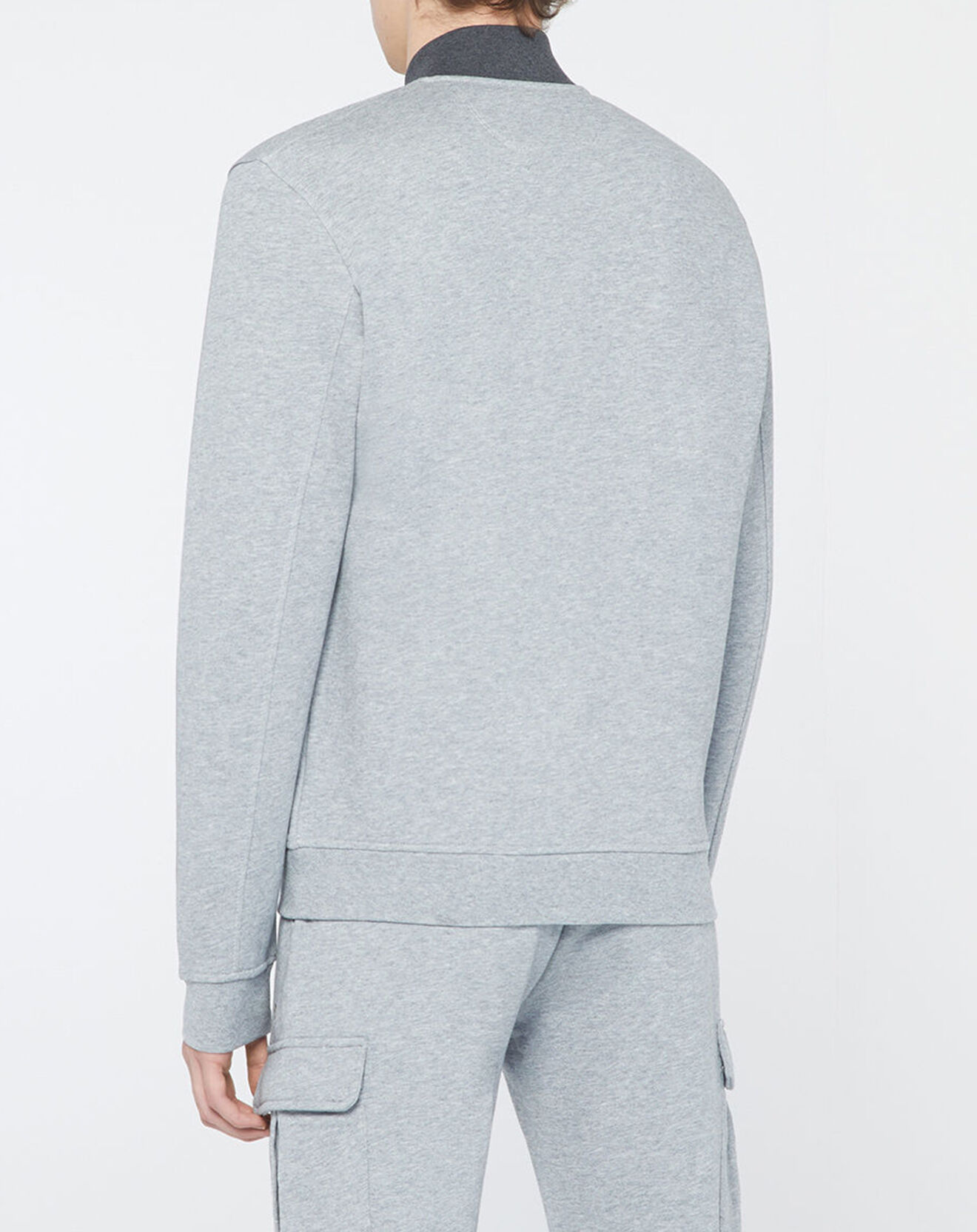 Hackett London Sweat zippé Cargo gris chiné