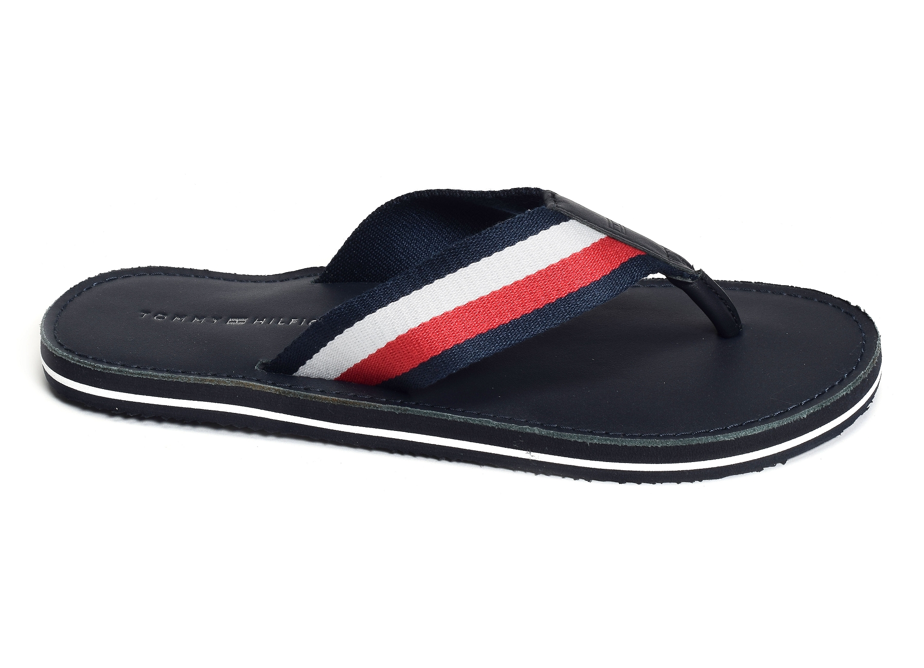 Elevated leather beach sandal 3980 marine