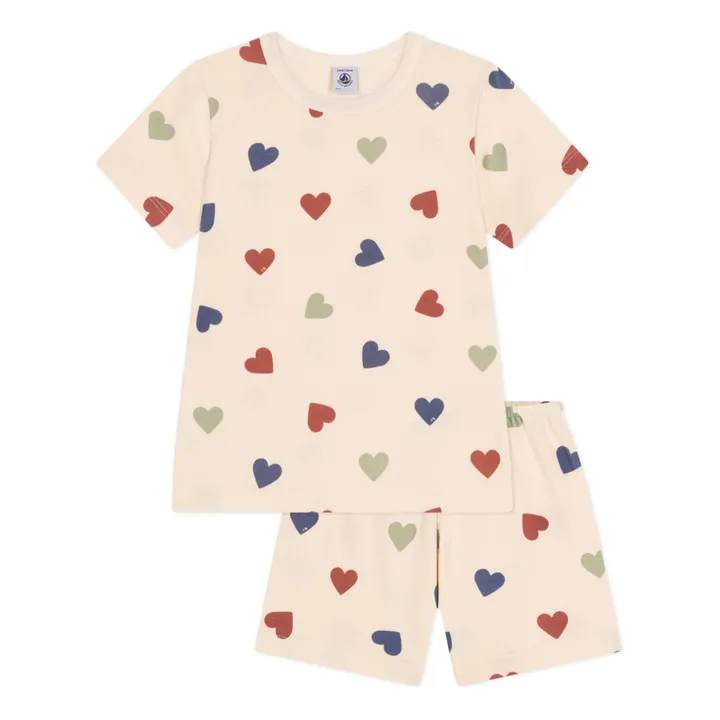 Petit Bateau Pyjama Short Market Cœurs | Vanille