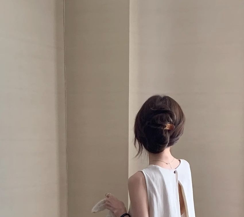 Elbelier - Mouwloze maxi-zonnejurk met open rug en effen kleur