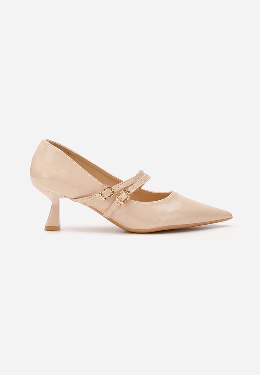 Chaussures stiletto à petit talon beige Mimi
