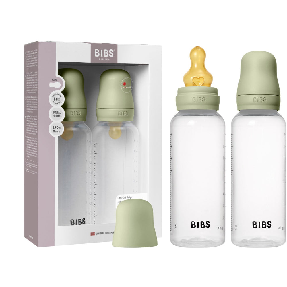 Køb Bibs Sage Baby Flaske Round Latex 2-Pak 270 Ml Medium Flow